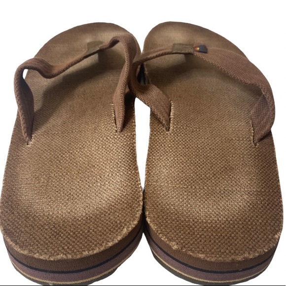 RAINBOW Brown Double Layer Hemp Top/Strap Flip Flops Sz:11-12 main image 11